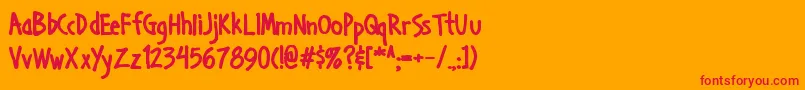 Handage Aoe Bold Font – Red Fonts on Orange Background