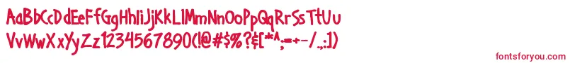 フォントHandage Aoe Bold – 白い背景に赤い文字