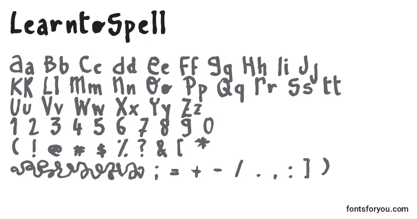 Czcionka LearnToSpell – alfabet, cyfry, specjalne znaki