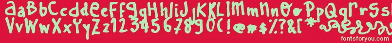 LearnToSpell Font – Green Fonts on Red Background