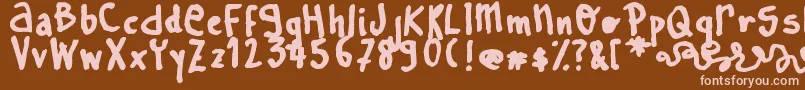 LearnToSpell Font – Pink Fonts on Brown Background