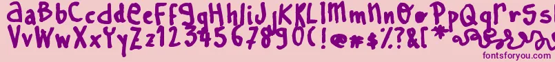 Police LearnToSpell – polices violettes sur fond rose