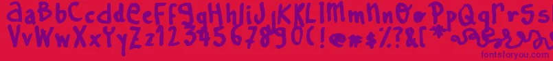 LearnToSpell Font – Purple Fonts on Red Background
