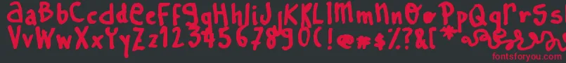 LearnToSpell Font – Red Fonts on Black Background