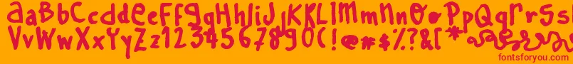 fuente LearnToSpell – Fuentes Rojas Sobre Fondo Naranja