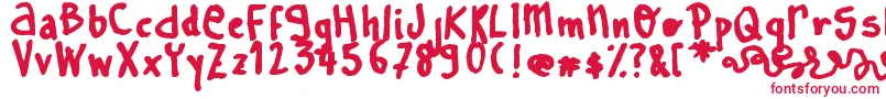 フォントLearnToSpell – 白い背景に赤い文字