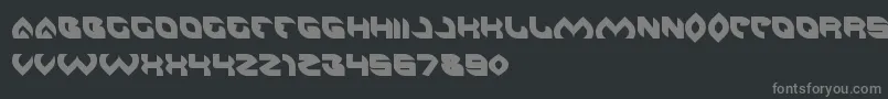 AeroGlass-fontti – harmaat kirjasimet mustalla taustalla