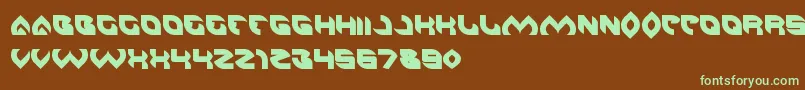 フォントAeroGlass – 緑色の文字が茶色の背景にあります。