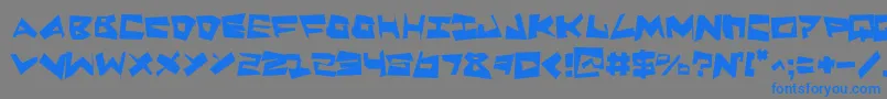 フォントQuakeShakeSupermax – 灰色の背景に青い文字