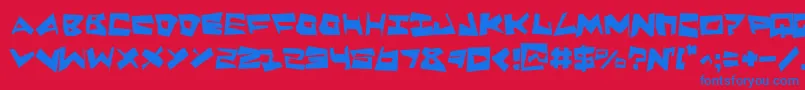 QuakeShakeSupermax Font – Blue Fonts on Red Background