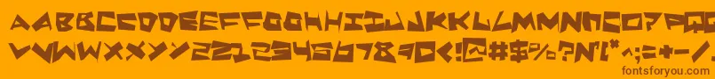 Lisätietoja QuakeShakeSupermax-fontista QuakeShakeSupermax-fontti – ruskeat fontit oranssilla taustalla