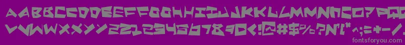 Fonte QuakeShakeSupermax – fontes cinzas em um fundo violeta
