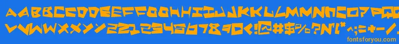 Шрифт QuakeShakeSupermax – оранжевые шрифты на синем фоне