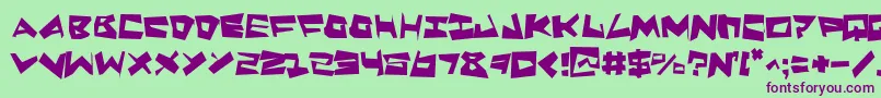 QuakeShakeSupermax Font – Purple Fonts on Green Background