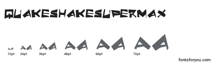 QuakeShakeSupermax Font Sizes