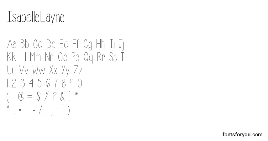 Schriftart IsabelleLayne – Alphabet, Zahlen, spezielle Symbole