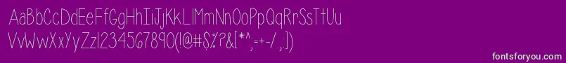 Fonte IsabelleLayne – fontes verdes em um fundo violeta