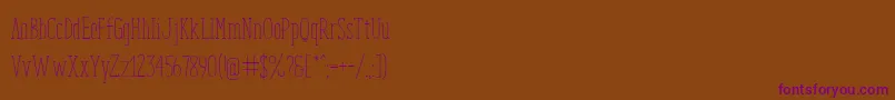 EnyoSerifLight Font – Purple Fonts on Brown Background