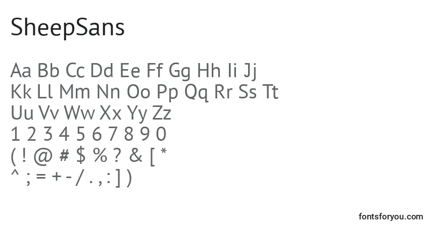 Шрифт SheepSans – алфавит, цифры, специальные символы