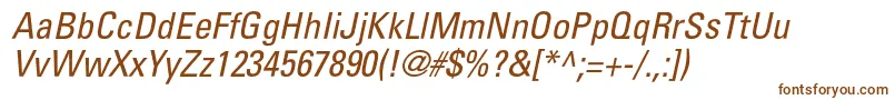 Czcionka PartnercondensedItalic – brązowe czcionki