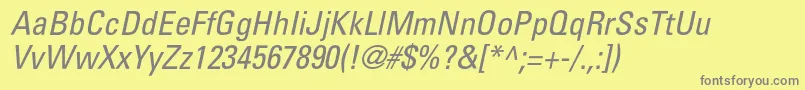 PartnercondensedItalic Font – Gray Fonts on Yellow Background