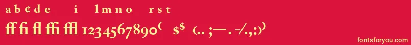 AdobeCaslonBoldExpert Font – Yellow Fonts on Red Background