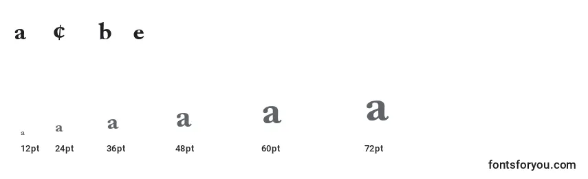 Размеры шрифта AdobeCaslonBoldExpert