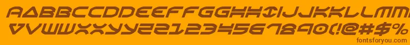 フォントOberonital – オレンジの背景に茶色のフォント