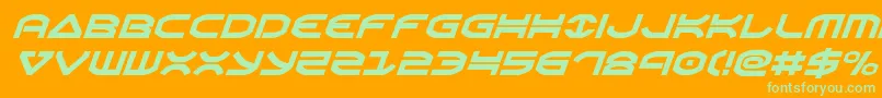 フォントOberonital – オレンジの背景に緑のフォント