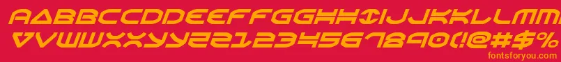 Oberonital Font – Orange Fonts on Red Background