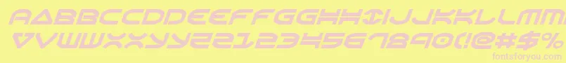 Oberonital-Schriftart – Rosa Schriften auf gelbem Hintergrund