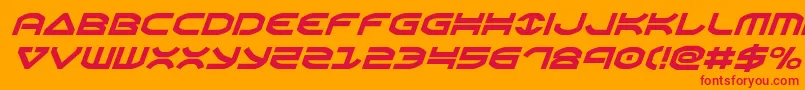 フォントOberonital – オレンジの背景に赤い文字