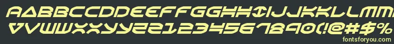 フォントOberonital – 黒い背景に黄色の文字