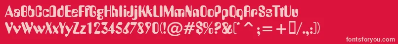 Beatles Font – Pink Fonts on Red Background