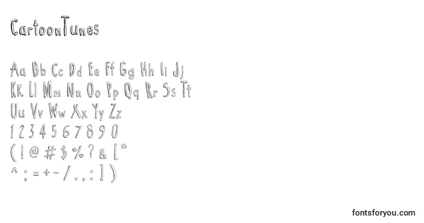 Schriftart CartoonTunes (80114) – Alphabet, Zahlen, spezielle Symbole
