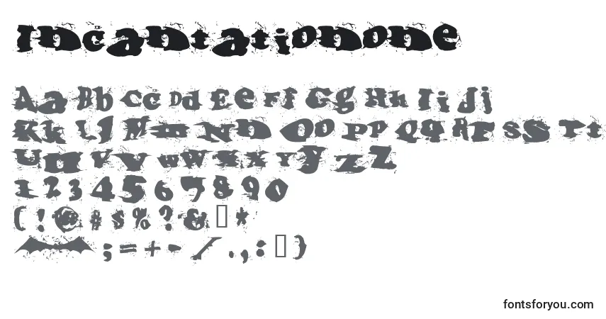 Шрифт Incantationone – алфавит, цифры, специальные символы