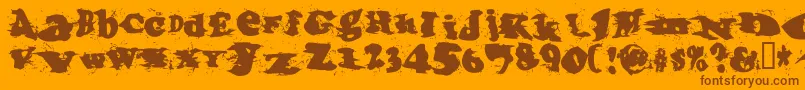 Incantationone Font – Brown Fonts on Orange Background