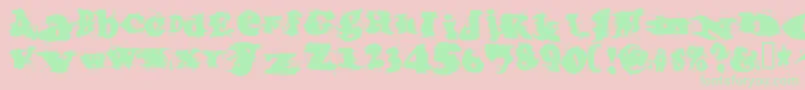 Incantationone-Schriftart – Grüne Schriften auf rosa Hintergrund