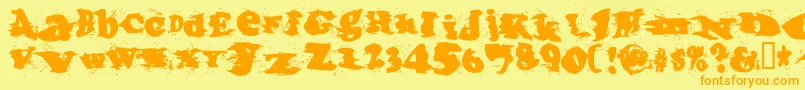 Incantationone Font – Orange Fonts on Yellow Background