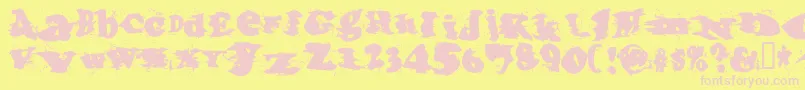 Incantationone Font – Pink Fonts on Yellow Background