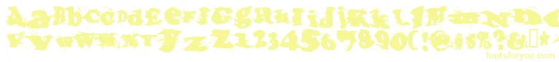 Czcionka Incantationone – żółte czcionki na białym tle