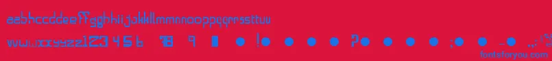 フォントAlphabeta – 赤い背景に青い文字