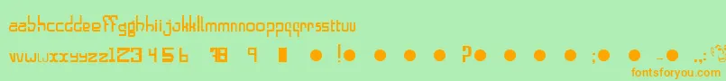 Alphabeta-fontti – oranssit fontit vihreällä taustalla