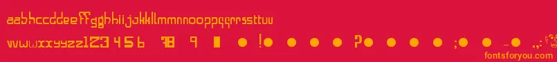 フォントAlphabeta – 赤い背景にオレンジの文字