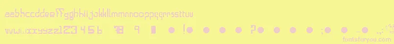フォントAlphabeta – ピンクのフォント、黄色の背景