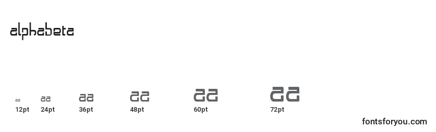 Размеры шрифта Alphabeta