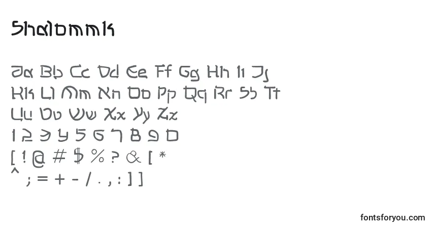 Shalommk-fontti – aakkoset, numerot, erikoismerkit
