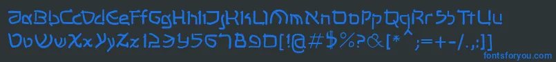 Shalommk Font – Blue Fonts on Black Background