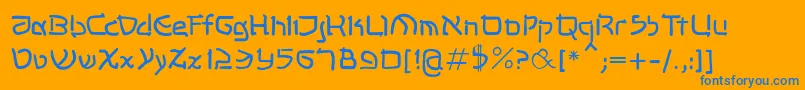 Shalommk Font – Blue Fonts on Orange Background