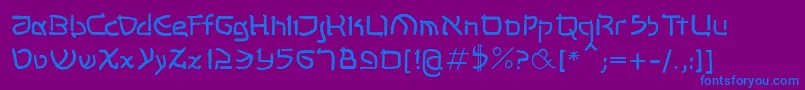 Shalommk Font – Blue Fonts on Purple Background